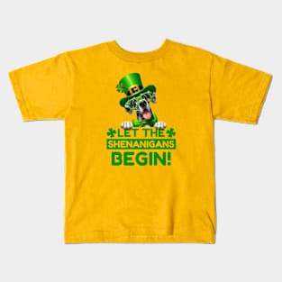 Let the Shenanigans Begin Great Dane Kids T-Shirt